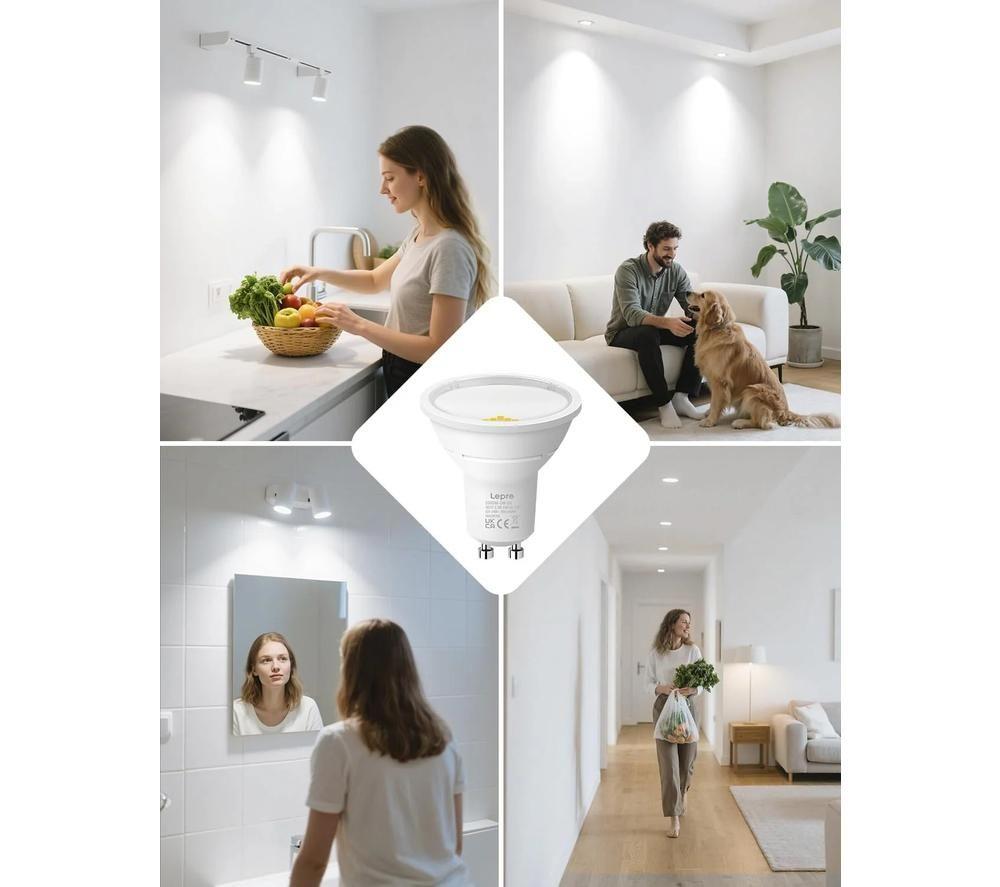 LEPRO LED Spot Light Bulb - GU10, Cool White, Pack of 10 image number 2 of 3