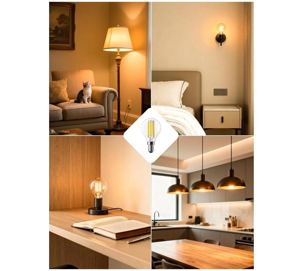 LEPRO Filament LED Light Bulb - E14, Warm White, Pack of 2 image number 2 of 2