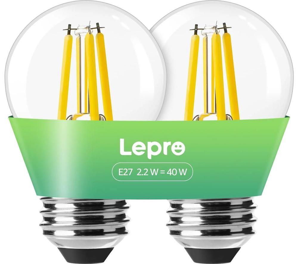 Lepro Filament Led Light Bulb - E27, Warm White, Pack Of 2