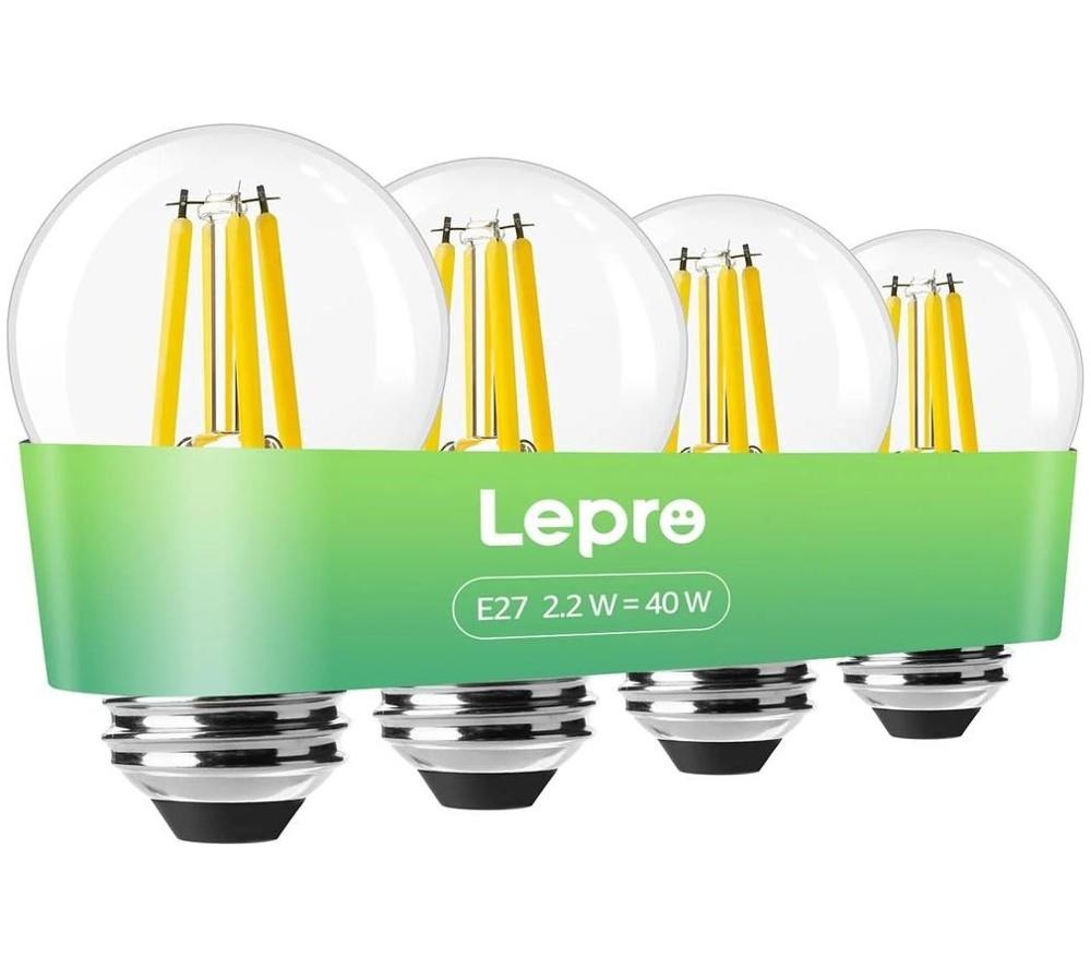 LEPRO Filament LED Light Bulb - E27, Warm White, Pack of 4