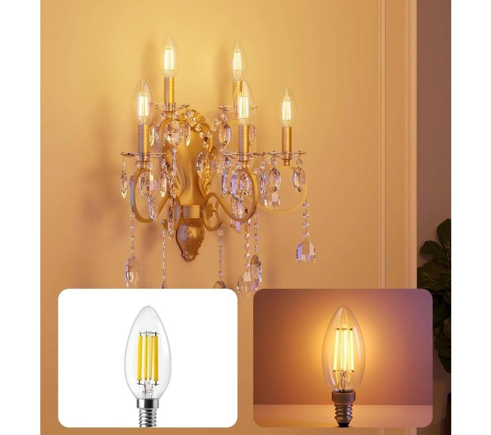 LEPRO Filament LED Light Bulb - E14, Warm White, Twin Pack image number 2 of 3