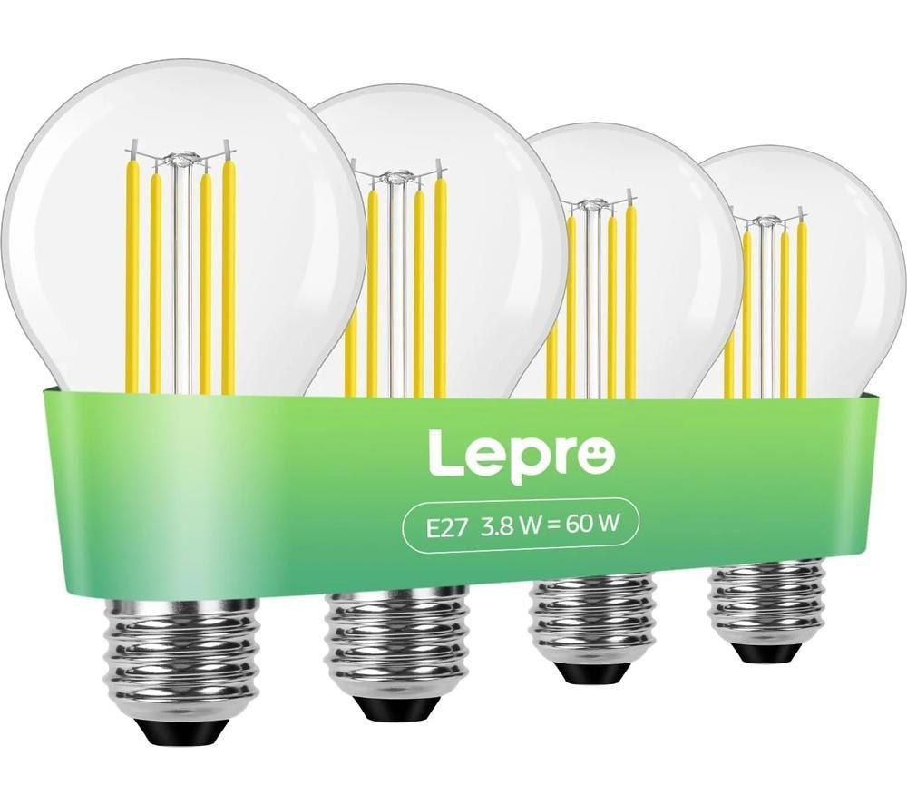 Lepro Filament Led Light Bulb - E27, Warm White, Pack Of 4