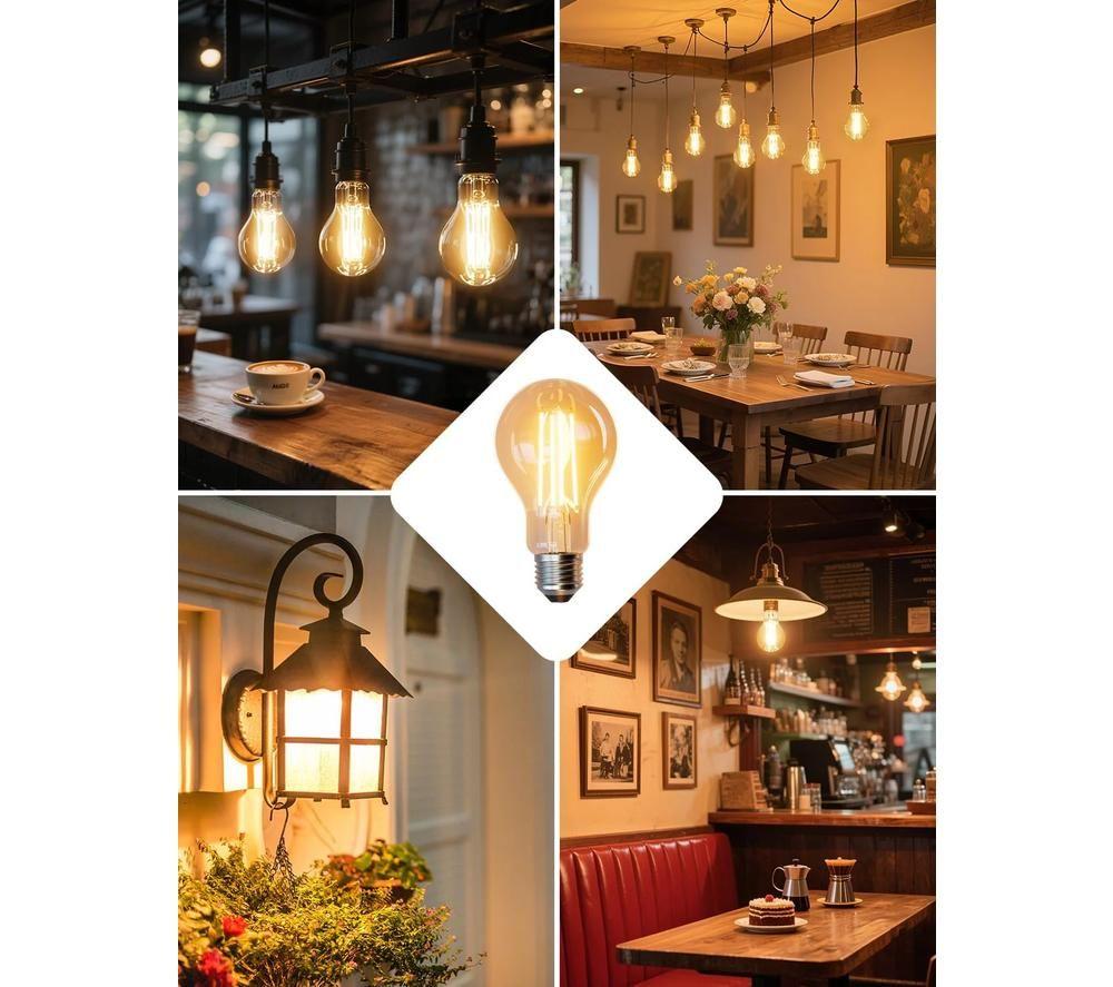LEPRO Filament LED Light Bulb - E27, Warm White, Pack of 4 image number 5 of 6