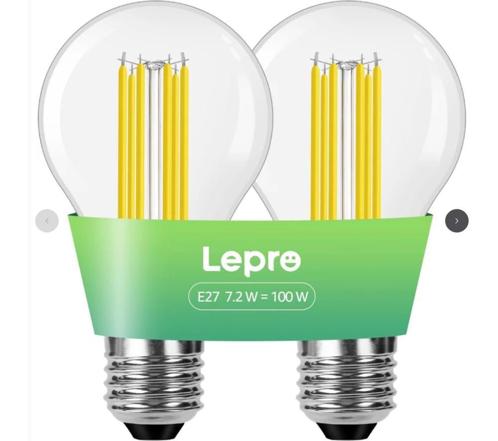 Lepro Filament Led Light Bulb - E27, Warm White, Pack Of 2
