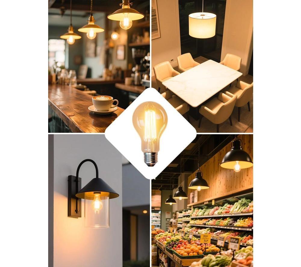 LEPRO Filament LED Light Bulb - E27, Warm White, Pack of 4 image number 3 of 4