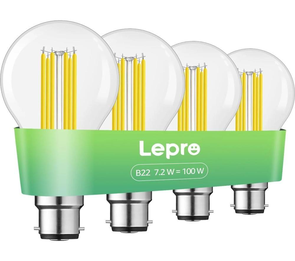 Lepro Filament Led Light Bulb - B22, Warm White, Pack Of 4