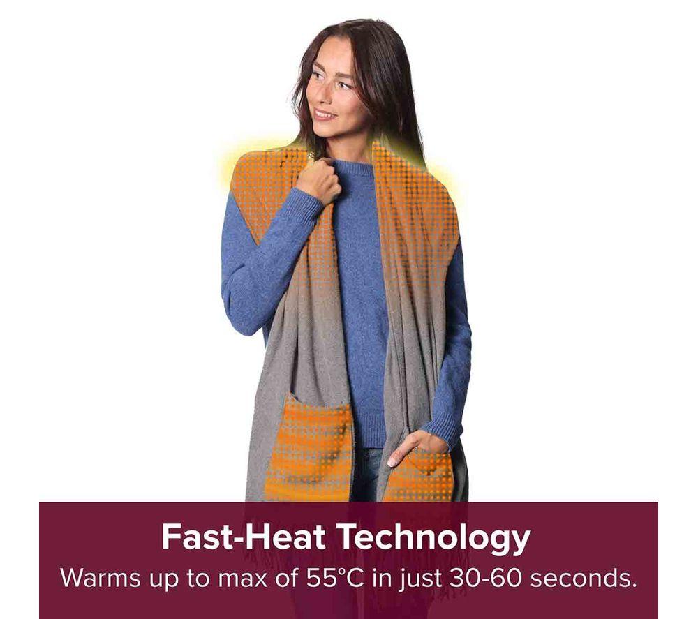 SASH & BLOOM 2 in 1 Heated Scarf - Slate image number 5 of 6
