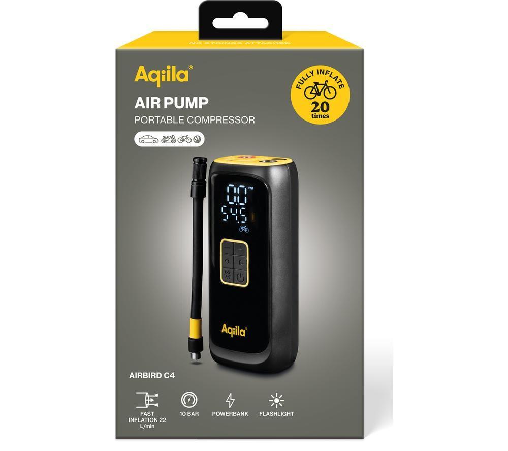 AQIILA Airbird C4 Rechargeable Air Compressor - Yellow & Black image number 5 of 5