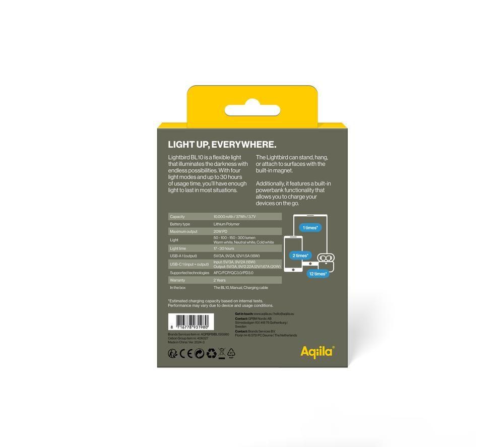 AQIILA 406027 Lightbird BL10 LED Camping Light &ndash; Black image number 8 of 10
