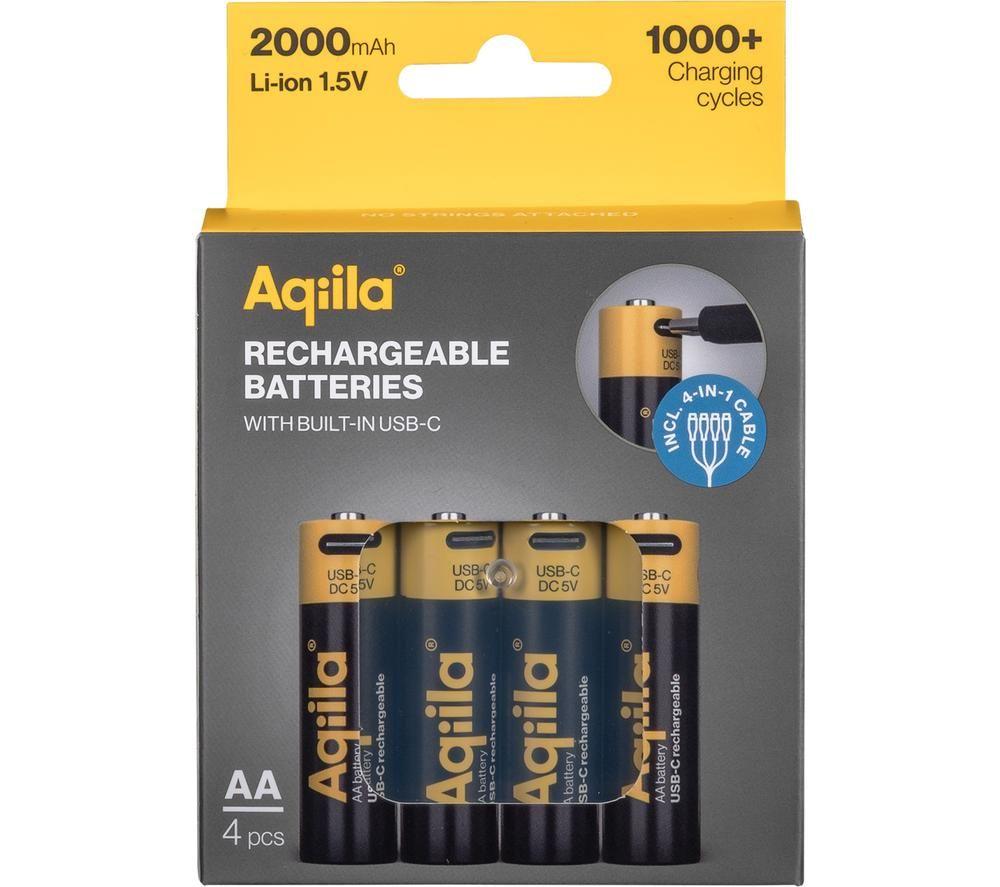 AQIILA 406093 Rechargeable USB-C Batteries - Pack of 4 image number 5 of 5