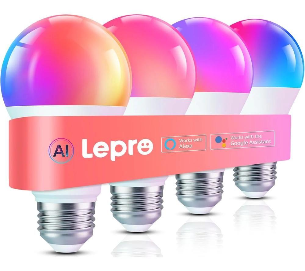 Lepro B1-Eu-4 Smart Ai Led Bulb - E27, White, Pack Of 4