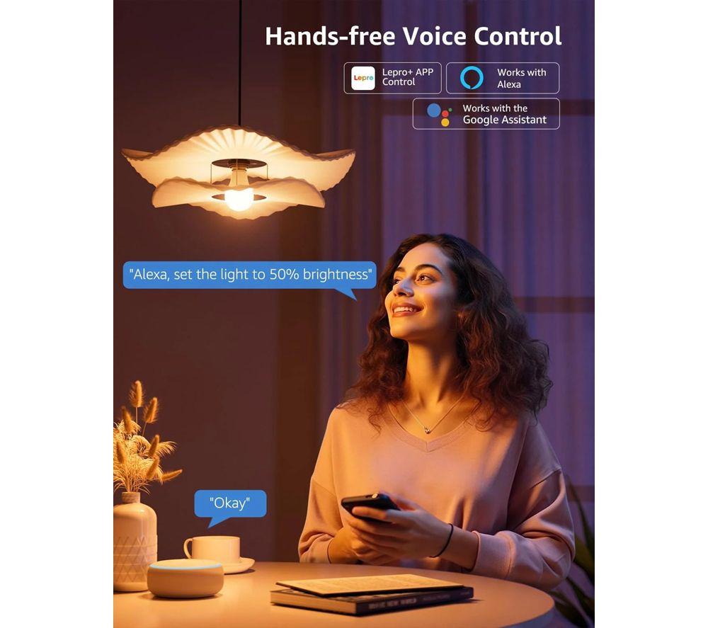 LEPRO B1-EU-4 Smart AI LED Bulb - E27, White, Pack of 4 image number 2 of 6