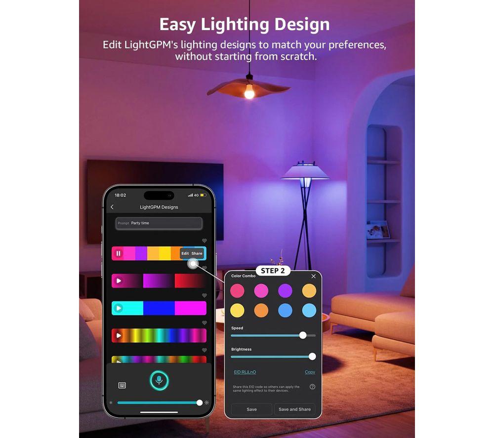 LEPRO B1-EU-4 Smart AI LED Bulb - E27, White, Pack of 4 image number 4 of 6