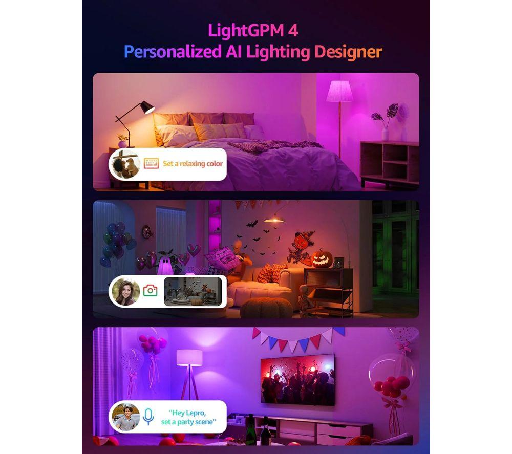 LEPRO B1-EU-4 Smart AI LED Bulb - E27, White, Pack of 4 image number 5 of 6