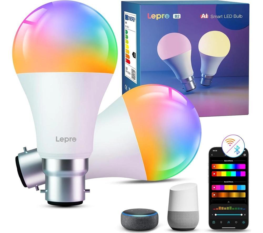 Lepro Ai Smart B2 Led Light Bulb - B22, Pack Of 2