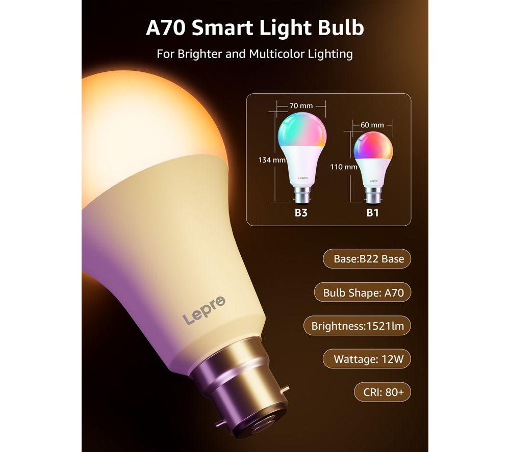 LEPRO AI Smart B3 LED Light Bulb - B22, Pack of 4 image number 9 of 18
