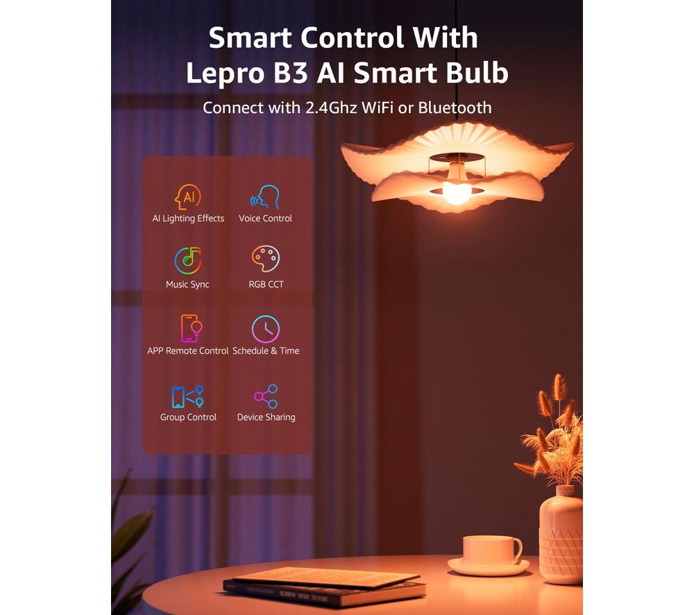 LEPRO AI Smart B3 LED Light Bulb - B22, Pack of 4 image number 13 of 18