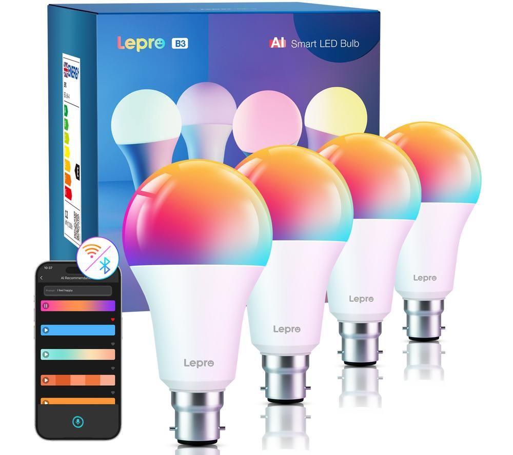 LEPRO AI Smart B3 LED Light Bulb - B22, Pack of 4 image number 16 of 18