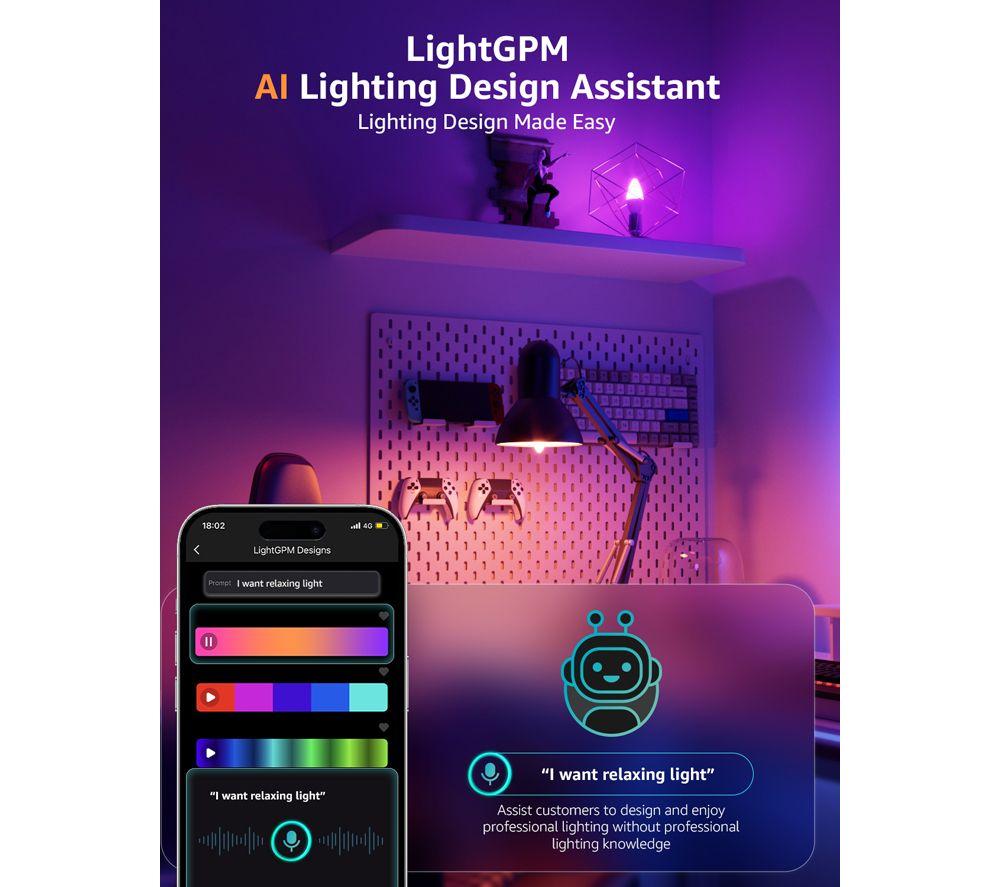 LEPRO BC1-EU-4 Smart AI LED Bulb - C37, White, Pack of 4 image number 4 of 12