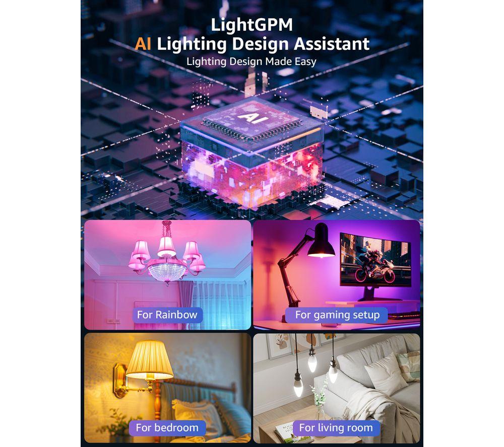 LEPRO BC1-EU-4 Smart AI LED Bulb - C37, White, Pack of 4 image number 7 of 12