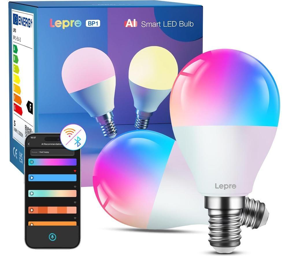 Lepro Ai Smart Bp1 Led Light Bulb  E14, Pack Of 2