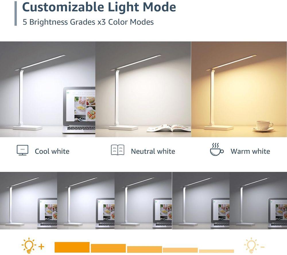 LEPRO PR310003-DWW-UK LED Desk Lamp - White image number 3 of 8