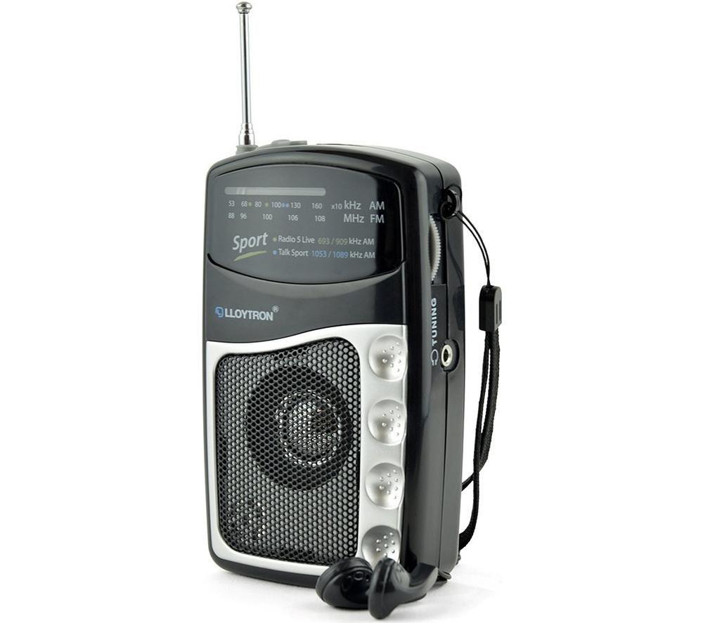 Lloytron N2201bk-A Entertainer Portable Fm/Am Radio With Earphones - Black, Black