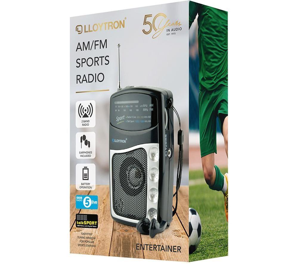 LLOYTRON N2201BK-A Entertainer Portable FM/AM Radio with Earphones - Black image number 6 of 6