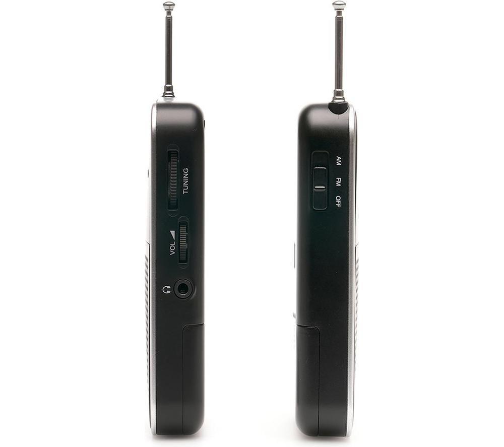 LLOYTRON N2202BK Galaxy Portable FM/AM Radio with Earphones - Black image number 3 of 7