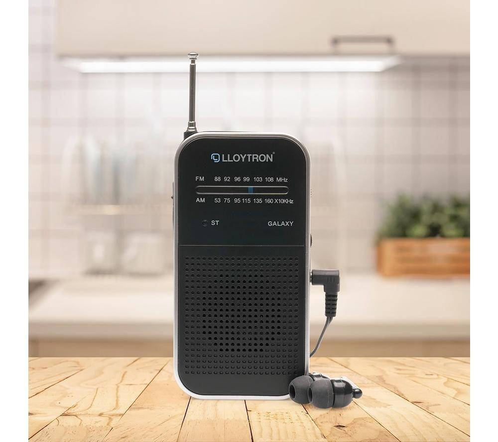 LLOYTRON N2202BK Galaxy Portable FM/AM Radio with Earphones - Black image number 5 of 7
