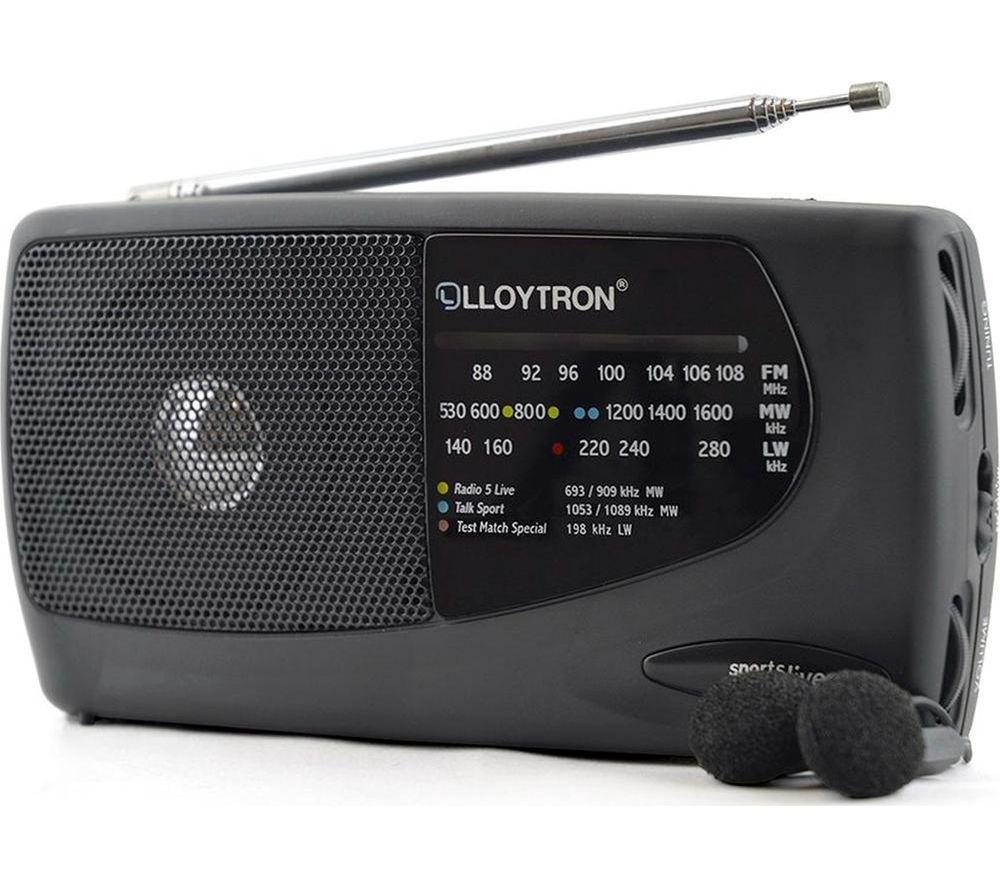 Lloytron N3201 Sports Portable Fm/Am Radio With Earphones - Black, Black