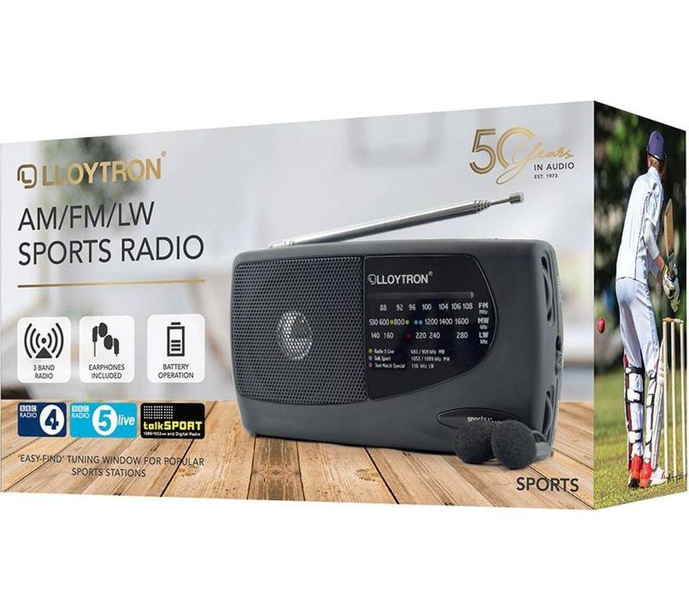 LLOYTRON N3201 Sports Portable FM/AM Radio with Earphones - Black image number 6 of 6