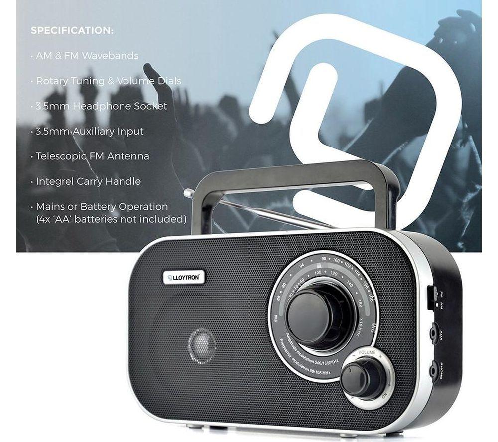 LLOYTRON Calypso Portable FM/AM Radio - Black image number 3 of 7