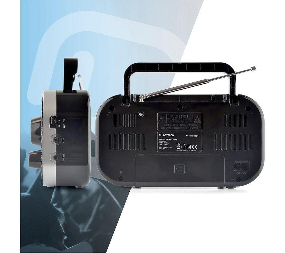 LLOYTRON Calypso Portable FM/AM Radio - Black image number 6 of 7