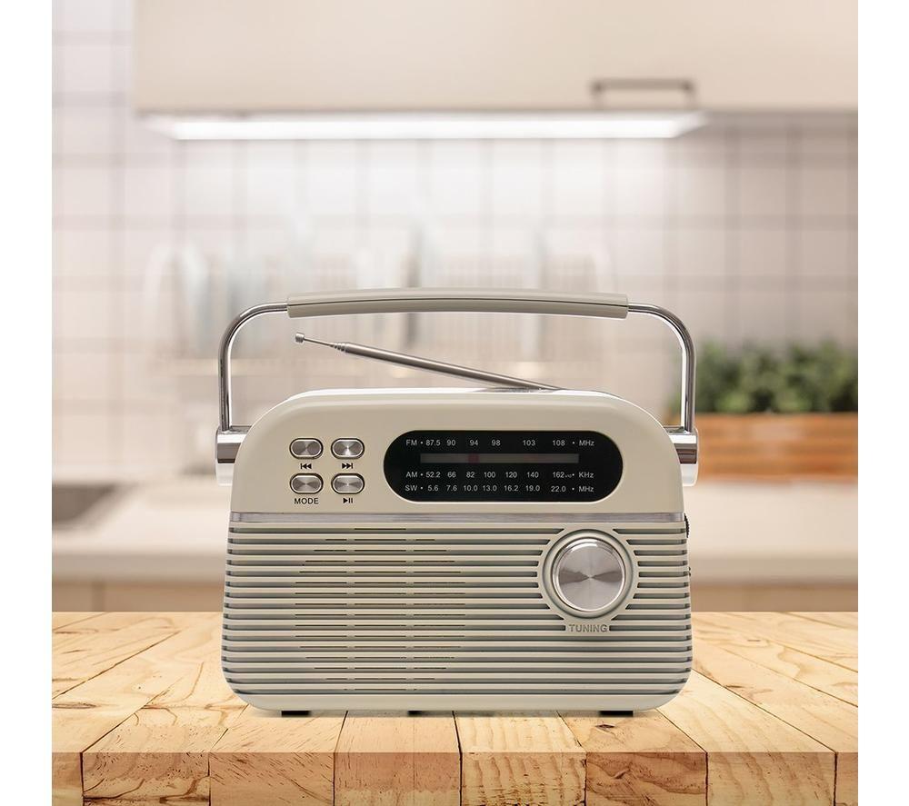 LLOYTRON Bolero Portable FM/AM Bluetooth Radio - Cream image number 4 of 6