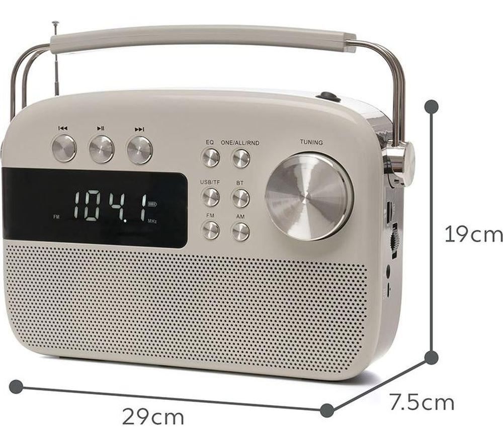 LLOYTRON Encore Portable FM/AM Bluetooth Radio - Ivory White image number 3 of 6