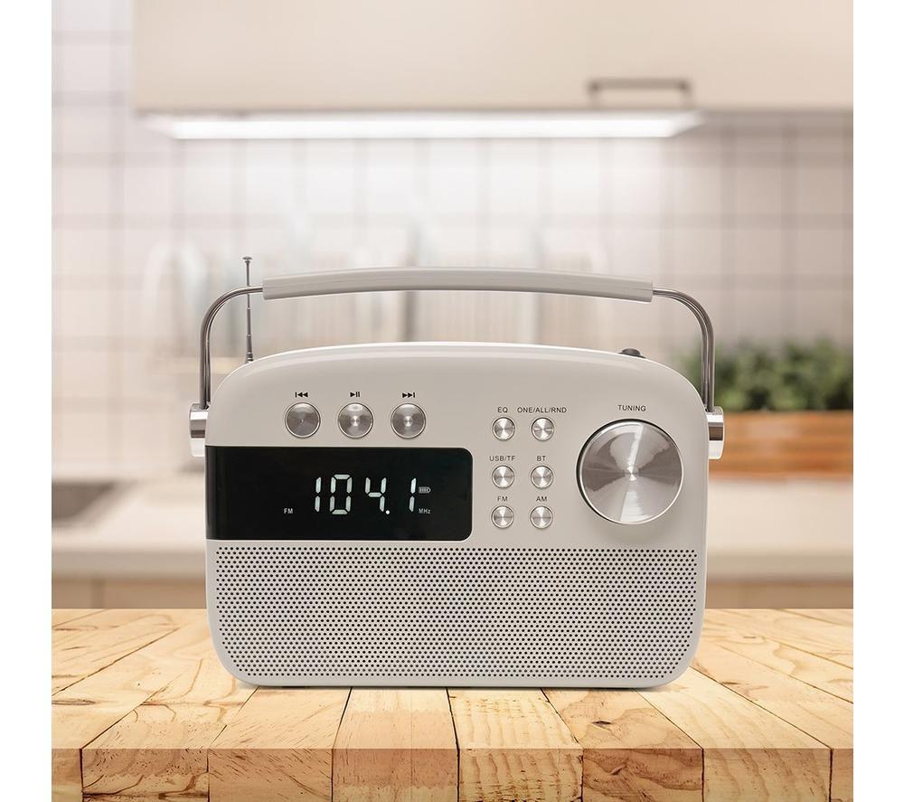LLOYTRON Encore Portable FM/AM Bluetooth Radio - Ivory White image number 4 of 6