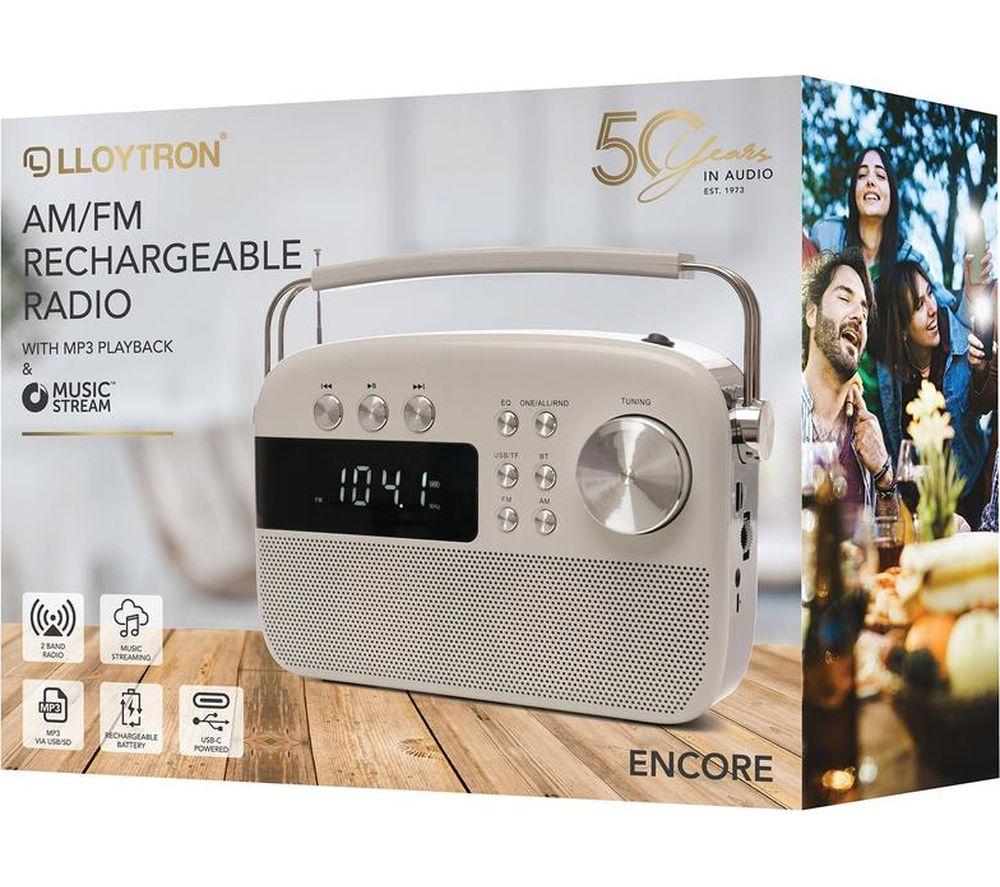 LLOYTRON Encore Portable FM/AM Bluetooth Radio - Ivory White image number 6 of 6