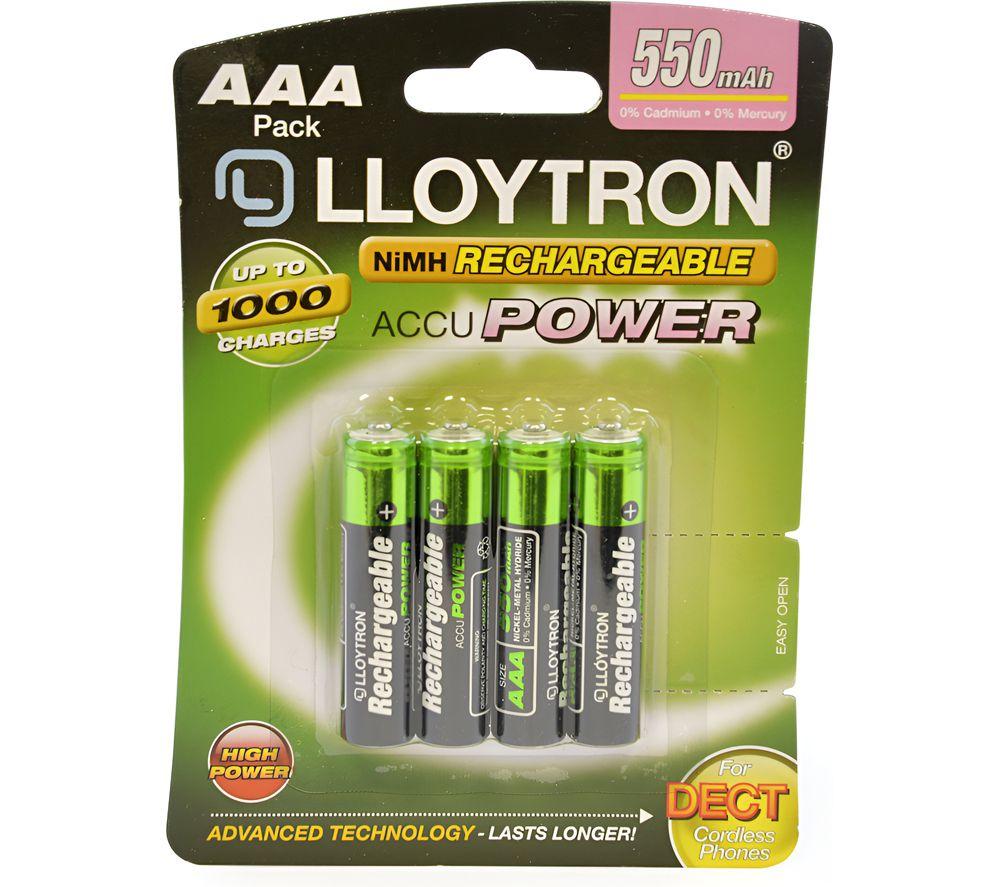 LLOYTRON AccuPower B014 Rechargeable AAA Batteries - Pack of 4 image number 3 of 3