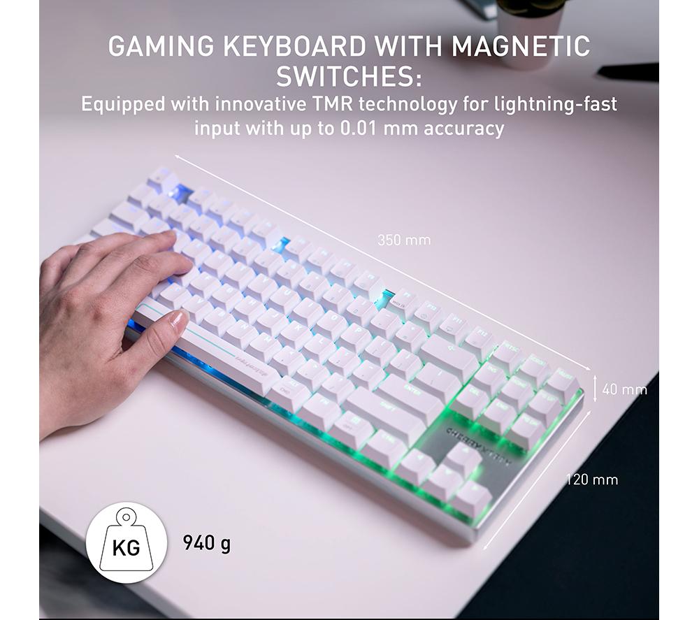 CHERRY MX 8.2 Pro TMR Wireless Mechanical Gaming Keyboard - White image number 8 of 10