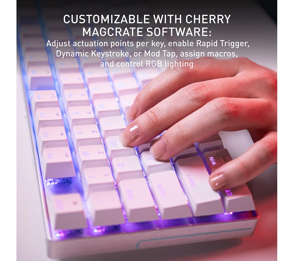 CHERRY MX 8.2 Pro TMR Wireless Mechanical Gaming Keyboard - White image number 9 of 10