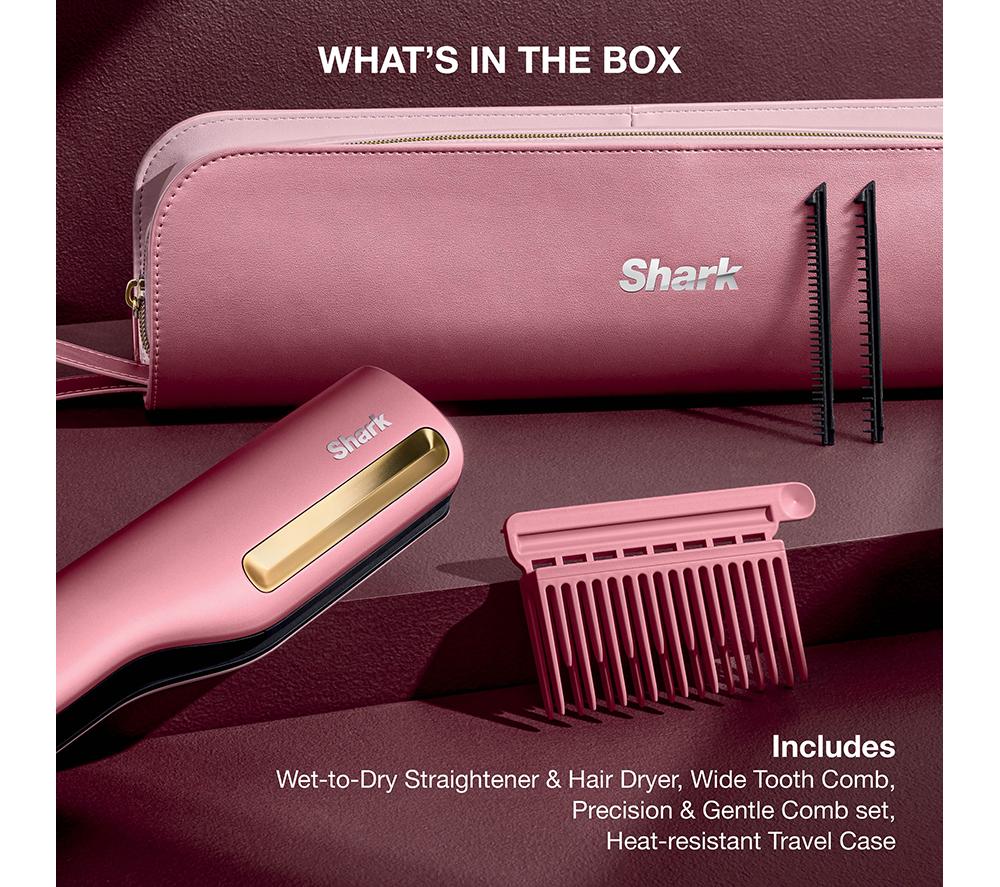 SHARK SilkiPro Straight HT401UKPK Hair Straightener & Dryer &ndash; Rose Petal image number 13 of 13