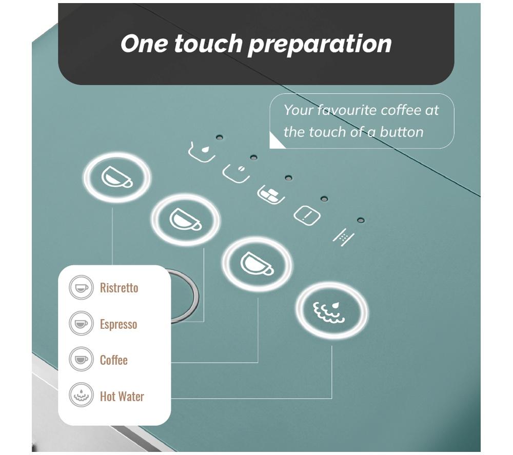 SMEG BCC12EGMUK Bean to Cup Coffee Machine - Emerald Green image number 2 of 8