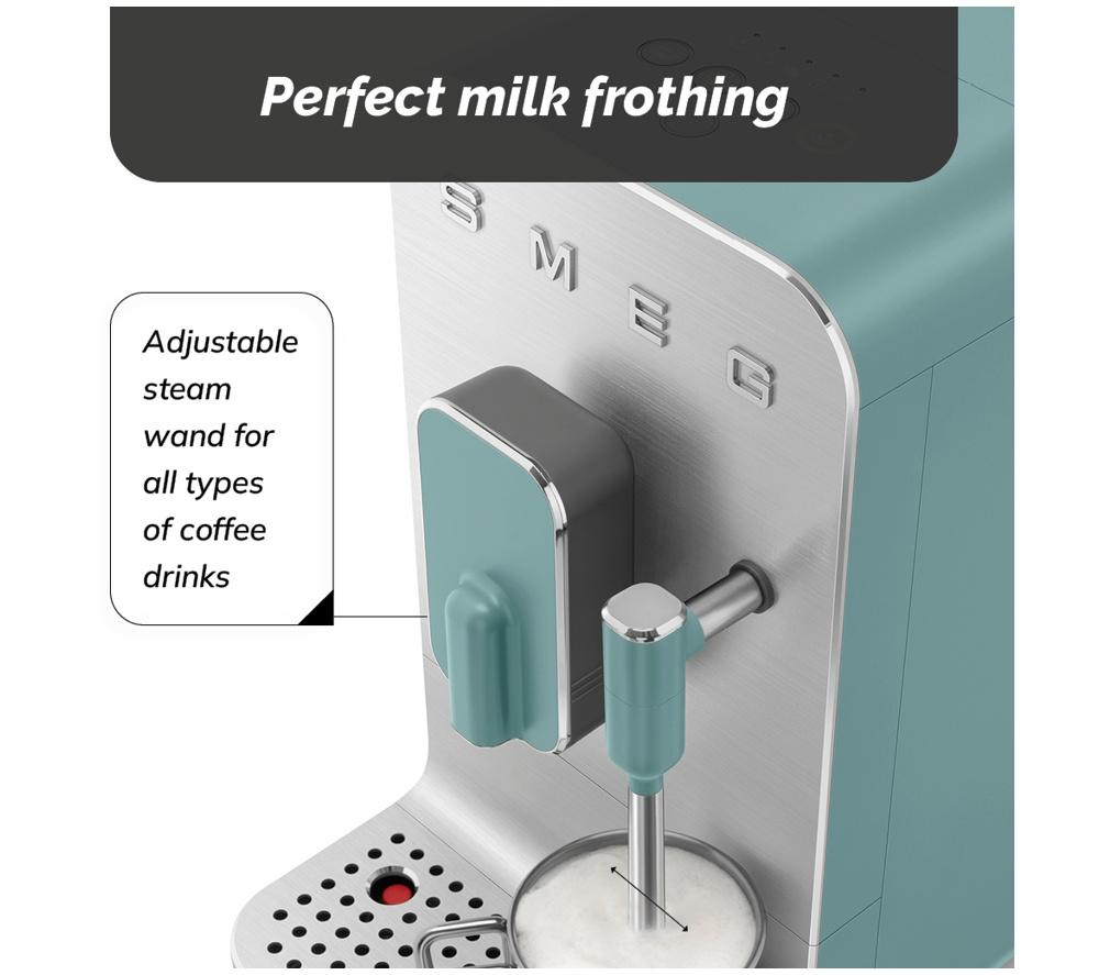 SMEG BCC12EGMUK Bean to Cup Coffee Machine - Emerald Green image number 4 of 8