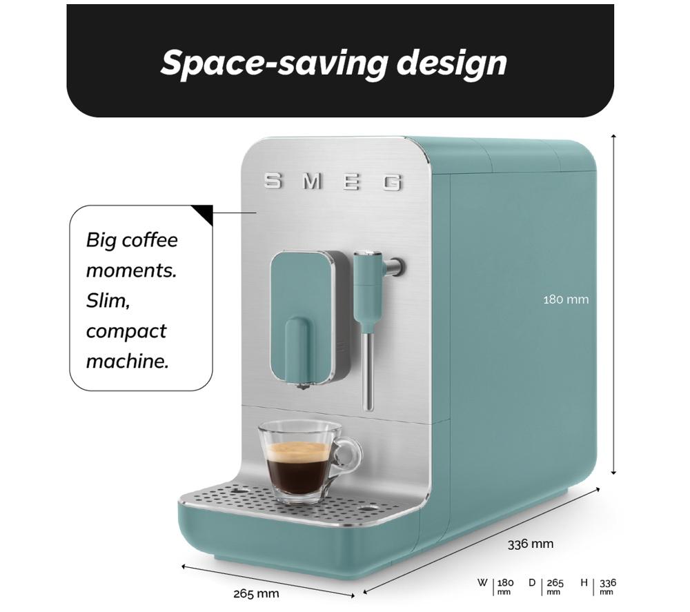 SMEG BCC12EGMUK Bean to Cup Coffee Machine - Emerald Green image number 8 of 8