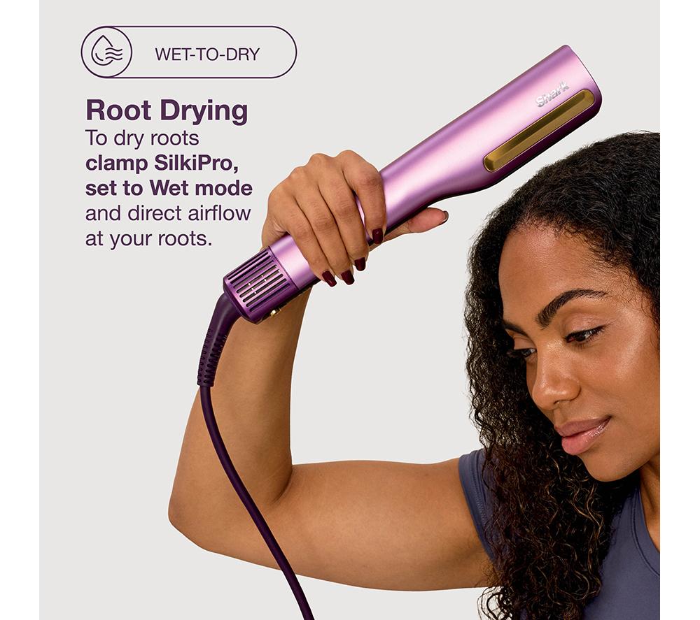 SHARK SilkiPro Straight HT401UKPU Hair Straightener & Dryer - Plum Satin image number 4 of 15