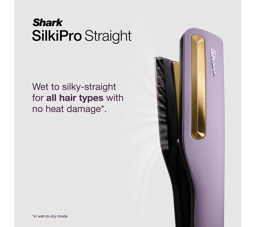 SHARK SilkiPro Straight HT401UKPU Hair Straightener & Dryer - Plum Satin image number 12 of 15