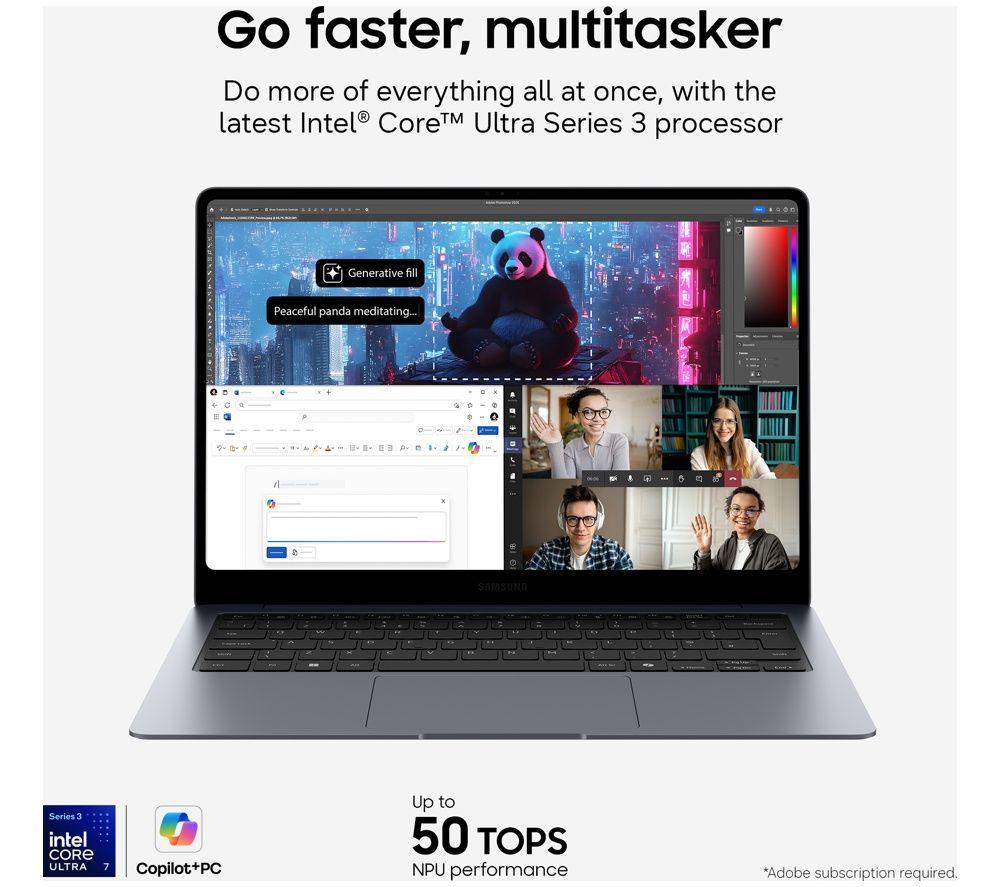 SAMSUNG Galaxy Book6 Pro 14" Laptop, Copilot+ PC - Intel&reg; Core&trade; Ultra 5, 512 GB SSD, Grey image number 2 of 14