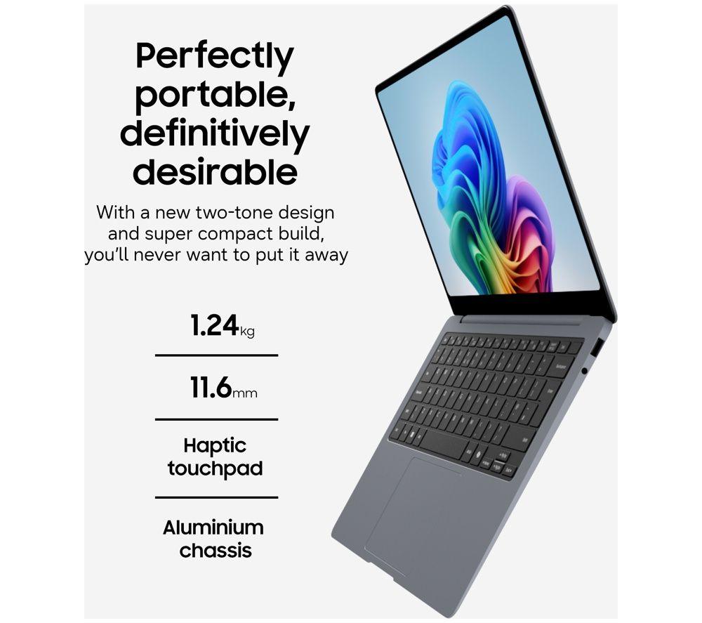 SAMSUNG Galaxy Book6 Pro 14" Laptop, Copilot+ PC - Intel&reg; Core&trade; Ultra 5, 512 GB SSD, Grey image number 3 of 14