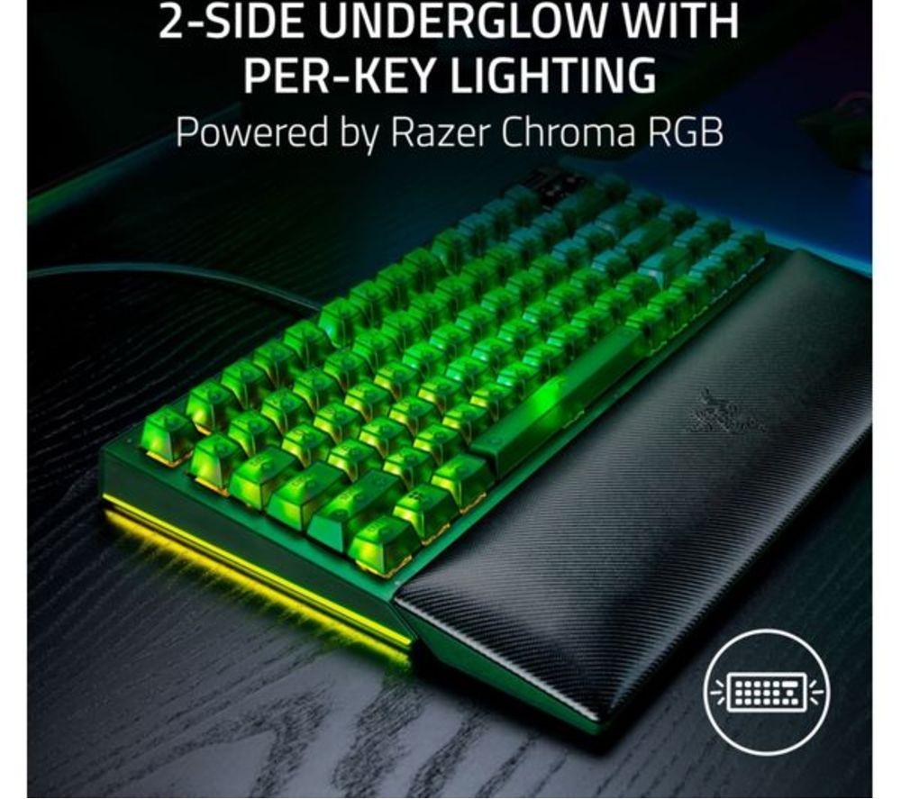 RAZER BlackWidow V4 75% Mechanical Gaming Keyboard - Phantom Green image number 5 of 9